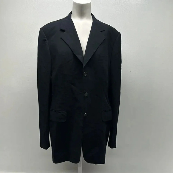 Burberry Blazer Jacket Sports Coat Vintage Burberrys Navy Blue Men's Size 48 R - Picture 1 of 10